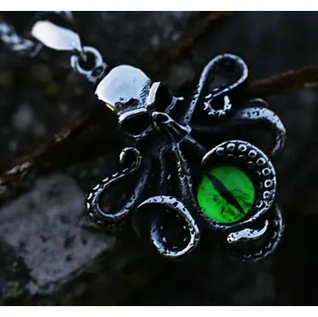 Řetízek Ocelový náhrdelník a přívěšek chobotnice