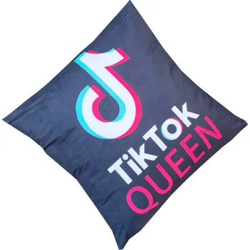 Povlak na dekorativní polštářek Numberoplus Povlak na polštář černá Tik tok Queen