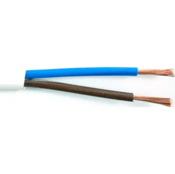 elektrický kabel Kabel H05VV-F 2x1,5 plastový flexibilní bílý CYSY 2x1,5