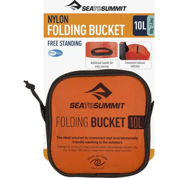 Kempingové nádobí Skládací kbelík Sea to Summit Folding Bucket 10 l oranžový AFB10
