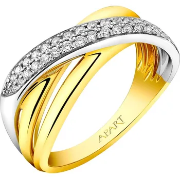 Prsten Prsten ze žlutého a bílého zlata s briliantem - 0,20 ct - ryzost 585 - 110.509