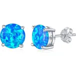 Silvego Stříbrné náušnice s modrým syntetickým opálem JJJEB302004 + 2 měsíce na vrácení zboží