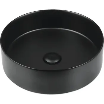 Umyvadlo na desku Jungborn AMION 40 cm s keramickou zátkou matně černé