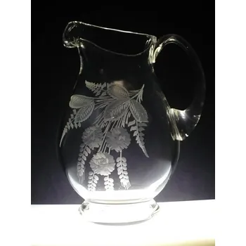 džbán na pivo 1,5l s rytinou chmele - ručně ryté (broušené)