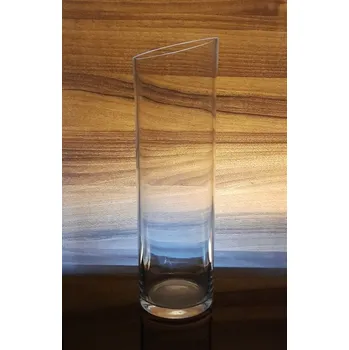 Váza křišťálová váza šikmo seříznutá 23cm ručně foukaná