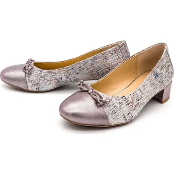 Dámské lodičky Dámské kožené lodičky 9/9-22302/22 CAPRICE multicolor Barva: soft pink comb, Velikost: 37