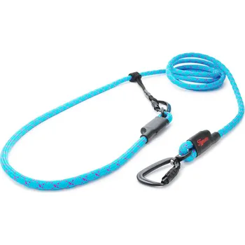 Vodítko pro psa Tamer Lanové vodítko EASYLONG TWIST | Velký pes | bledě modré s neon růžovým proužkem - 054 Délka: 2 m