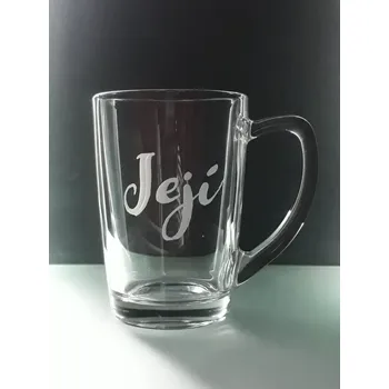 Hrnek skleněný na čaj 250ml - Její - ručně ryté (broušené) dárková krabička