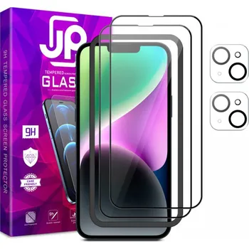 Tvrzené sklo JP Full Pack pro Apple iPhone 14 Pro - čiré 3D - sada 2 kusů + aplikátor + 2x sklo na čočku