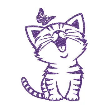 Samolepící dekorace SAMOLEPKA Kočka 038 levá s motýlkem (87 - Ultra Metalic fialová) NA AUTO, NÁLEPKA, FÓLIE, POLEP, TUNING, VLASTNÍ TEXT, TISK, AUTOSAMOLEPKY.cz, POLEPY, OBRÁZEK, LOGO, SAMOLEPKY