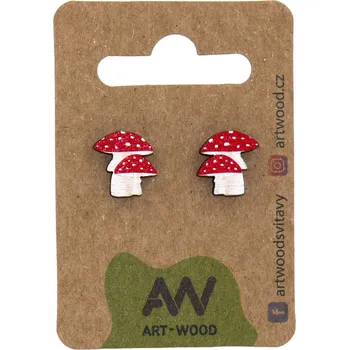 Náušnice art-wood.cz Náušnice - Muchomůrka červená 8595711201584