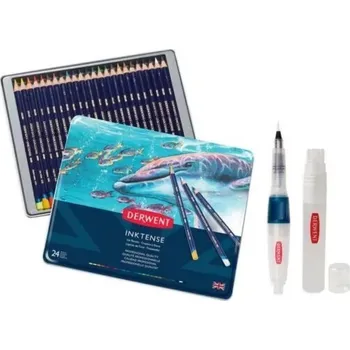 Pastelka Derwent Inktense - sada pastelek 24 ks + vodní štětec + sprej na vodu