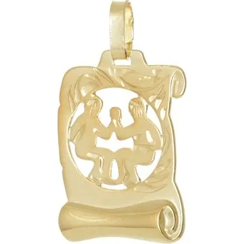 Přívěsek Stříbrný pozlacený přívěšek znamení blíženci STRZ0985BLIF