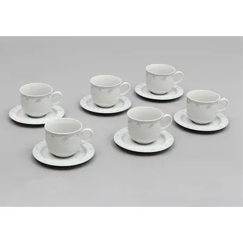 Šálky na kávu, karlovarský porcelán Thun, Opal klásky, 6 ks