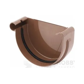 Střecha Plastové čelo žlabu PVC levé 75 mm hnědá