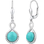 Silvego Stříbrné náušnice s přírodním Tyrkysem JST14710TU + 2 měsíce na vrácení zboží