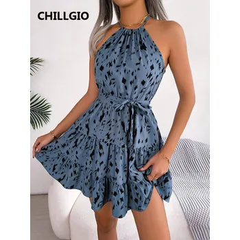 Dámské šaty Dámské letní mini šaty s volány Barva: modrá, Velikost: M