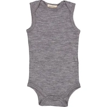 Kojenecký body Merino body se vzorkem Bini "Grey Melange" MarMar VELIKOST: 56/2 měsíce