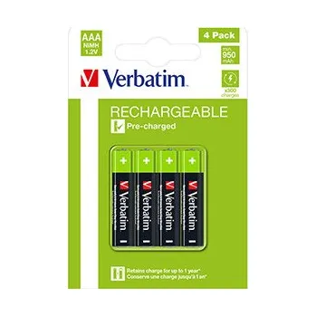 Článková baterie Nabíjecí baterie, AAA (HR03), 1.2V, 950 mAh, Verbatim, blistr, 4-pack