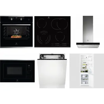 Set domácích spotřebičů ELECTROLUX KODEC75X2 + ELECTROLUX EHF6547FXK + ELECTROLUX LFT766X + ELECTROLUX LMS4253TMX + ELECTROLUX EEA27200L + ELECTROLUX LNT3LF18S