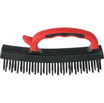 Drátěný kartáč Kartáč ocelový, 4-řadý, 16cm, ocel, horní plastová rukojeť, STREND PRO