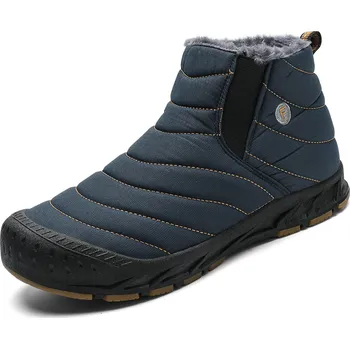 Pánská zimní obuv Prešívané snehové topánky zimné vodeodolné s plyšom Barva: Modrá, Velikost: 44