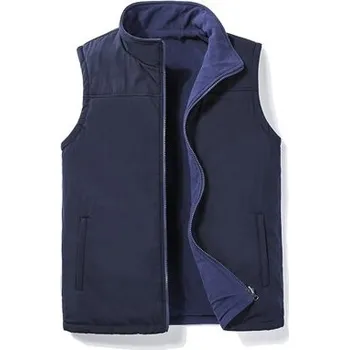 Pánská bunda Pánská vesta outwear se zipem a teplou podšívkou Barva: Modrá, Velikost: 3XL