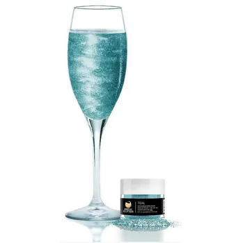Jedlá dekorace na dort Brew Glitter Jedlé třpytky do nápojů 45 g tyrkysové