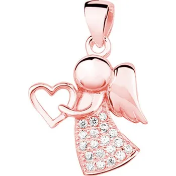 Náhrdelník Lafira stříbrný přívěsek Anděl Heart Rose Z1303CRG (náhrdelník)