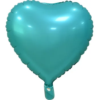 Fóliový balónek srdce, matný tyrkys, 18 palců