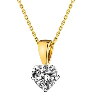 Přívěsek Přívěsek ze žlutého a bílého zlata s briliantem - srdce - 0,23 ct - ryzost 585 - 213.122