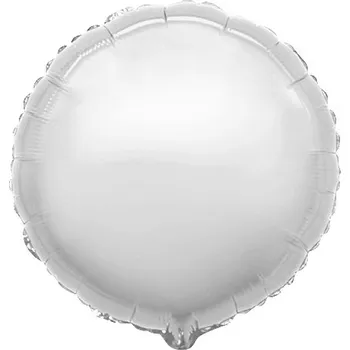 Kulatý fóliový balónek, stříbrný, JUMBO, pr. 76 cm