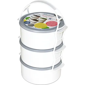 Jídlonosič PETRAplast Plastový jídlonosič 3X1,3 l Barva: Šedá
