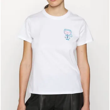 Dámské tričko Dámské bílé triko Karl Lagerfeld - Velikost L, Barva Bílá 32524 215w1712