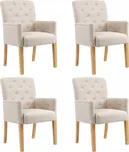 Jídelní židle s područkami textil…