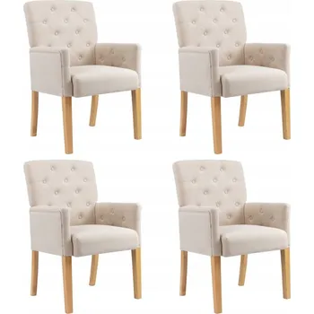 Jídelní židle Jídelní židle s područkami textil 3058295 4 ks béžové