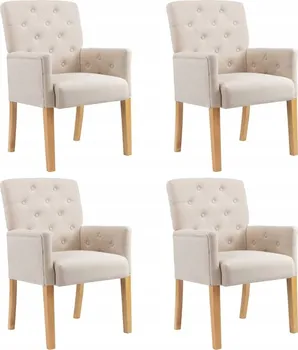 Jídelní židle Jídelní židle s područkami textil 3058295 4 ks béžové