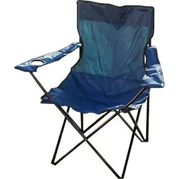 Kempinková skládací židlička, hliník / textilie, držák na nápoje, modrá
