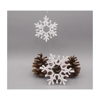 Vánoční ozdoba Háčkovaná vánoční ozdoba - sněhová vločka 8 cm 8 cm bílá