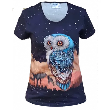Dámské tričko Dámské tričko Sova a noční obloha XL