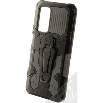 Pouzdro na mobilní telefon 1Mcz Armor Clip-On odolný ochranný kryt s kovovým klipem pro Xiaomi Mi 10T 5G, Mi 10T Pro 5G šedá černá (grey black)