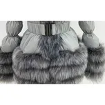 Prošívaná zimní bunda péřovka s kožešínou Barva: Šedá, Velikost: S