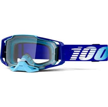 Motocyklové brýle brýle ARMEGA Royal, 100% (čiré plexi s čepy pro slídy)