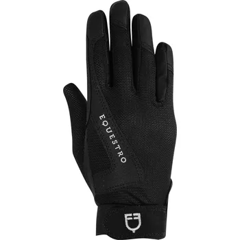 Jezdecké rukavice EQUESTRO Rukavice jezdecké Sunny Equestro, dětské, černé 8-10 let
