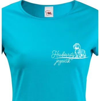 Dámské tričko Dámské tričko Hrubosrstý jezevčík 1, Barva Modrá, Velikost S, Canvas Dámské tričko s krátkým rukávem Bezvatriko.cz 2030