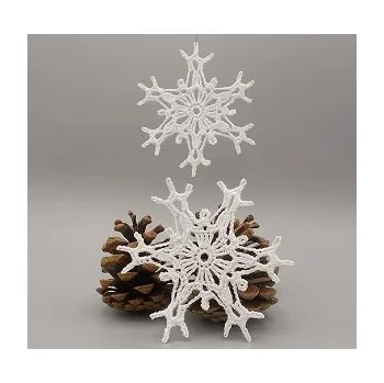 Vánoční ozdoba Háčkovaná vánoční ozdoba - vločka 9,5 cm (Vločka 9,5 cm)