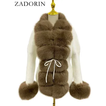 Dámský kožich Pletená dámská bunda s chlupatým kožíškem Barva: Bílá, Velikost: XL