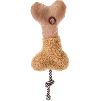 Hračka pro psa JK ANIMALS, Kost s provazem, pískací hračka, 32 cm