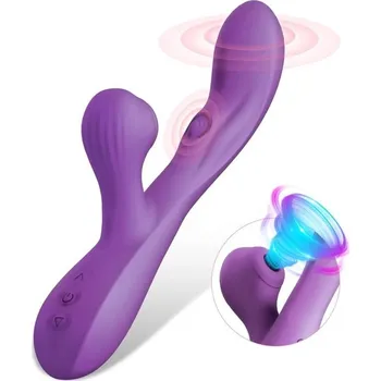 Vibrátor Action Noxu Vibe with G-Spot Pulsation, Suction & Vibrating Tongue Purple