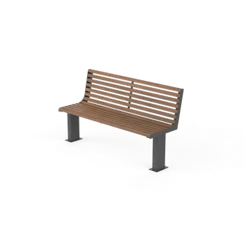 Zahradní lavice HTI VITA Lavička s opěradlem LVI294.00 Materiál konstrukce: ocel, Povrchová úprava: komaxit dle RAL, Typ použitého obložení: iroko